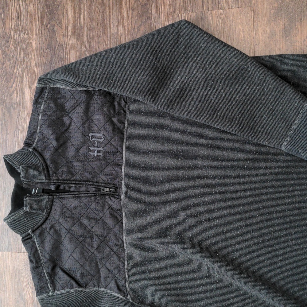 Harley-Davidson Black Quilted Half-Zip Sweater